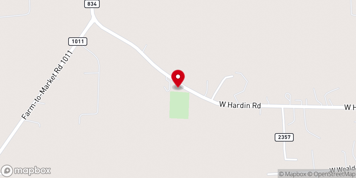 Map showing location of Hardin Methodist Church