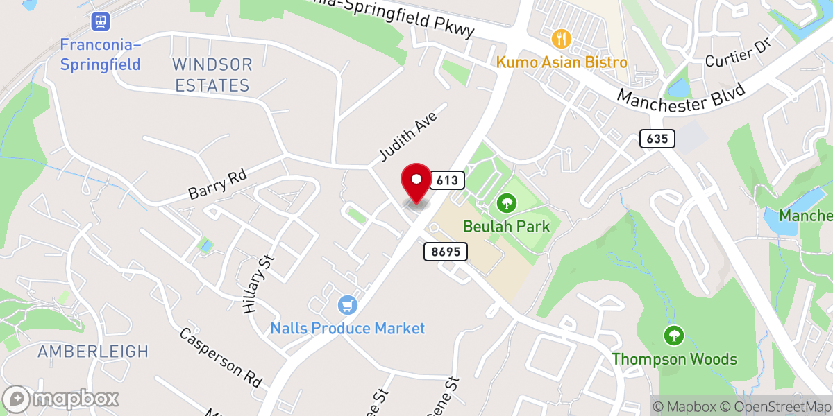 Map showing location of Pentecostal Freewill Baptist Church