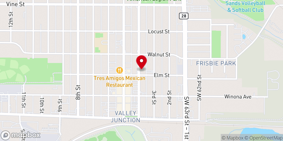 Map showing location of Valley Junction Church of God