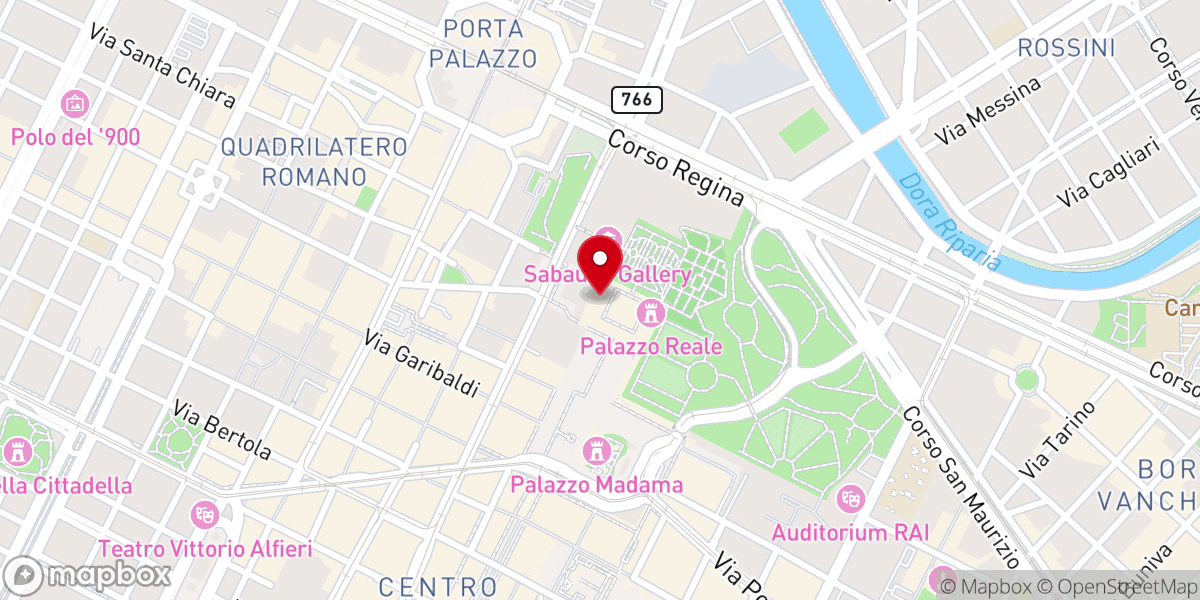 Map showing location of Cappella della Sacra Sindone