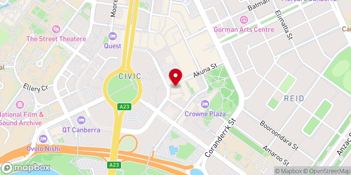 Map showing location of Divergent Church Canberra City