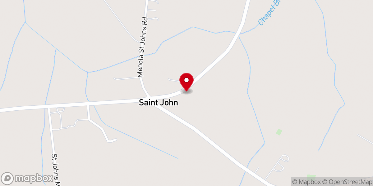 Map showing location of St John Baptist Church