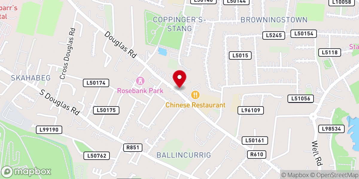 Map showing location of Wesley Chapel Cork Methodist Church