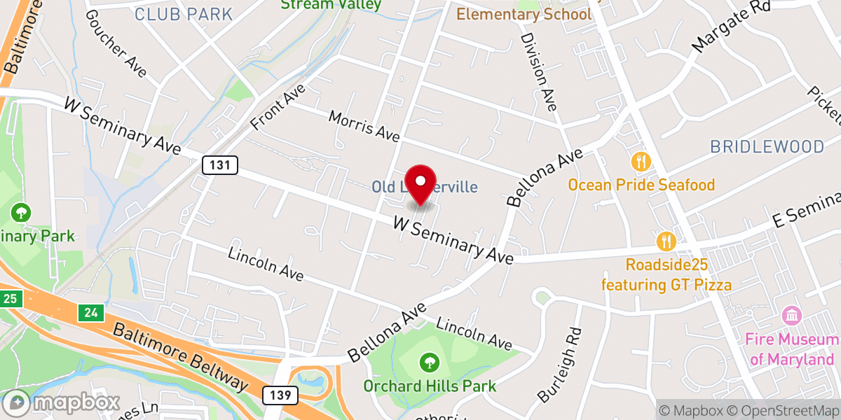 Map showing location of St. John's United Methodist Church