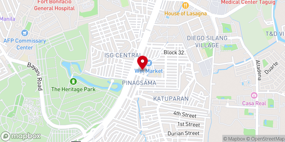 Map showing location of Pinagsama Baptist Church