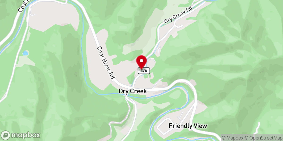 Map showing location of Northfork Presbyterian Church