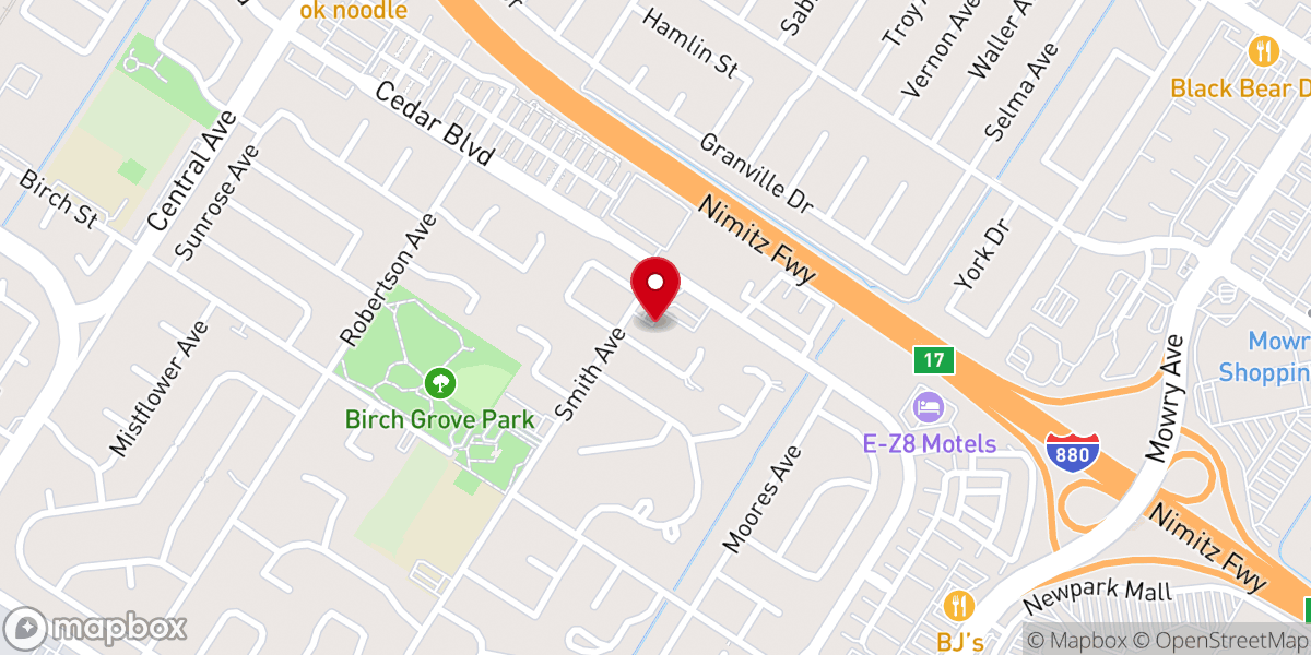 Map showing location of Cedars Church