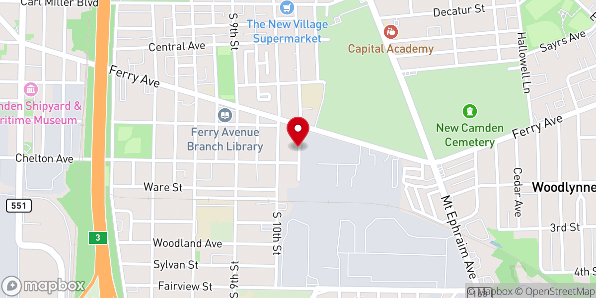 Map showing location of Living Waters Missionary Baptist Church Inc