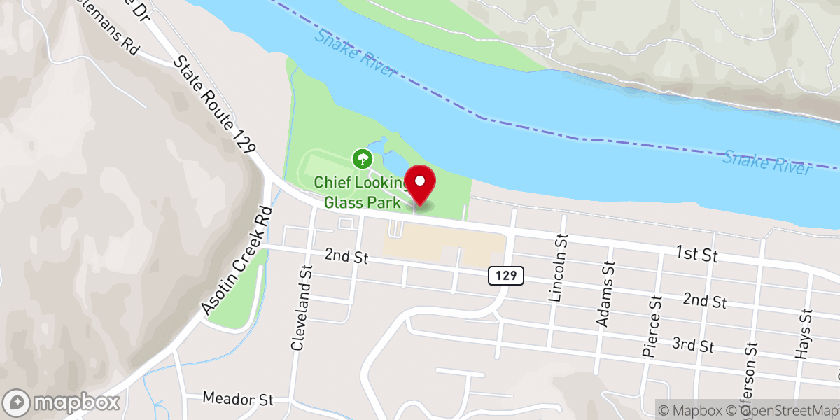 Map showing location of Asotin Community Center