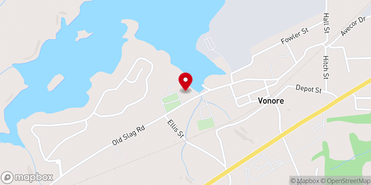 Map showing location of Vonore Baptist Church