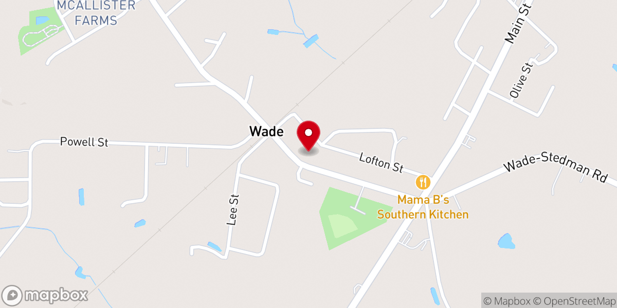 Map showing location of Bluff Church