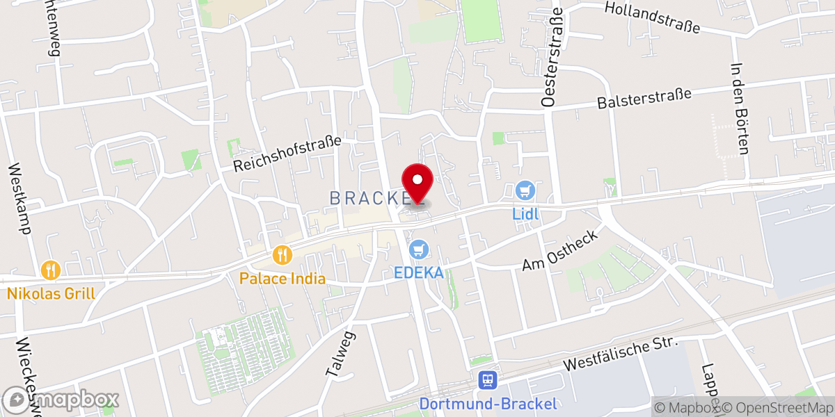 Map showing location of Ev. Kirche am Hellweg (St.Joh. Bapt.) - Ev. Kirchengemeinde Brackel