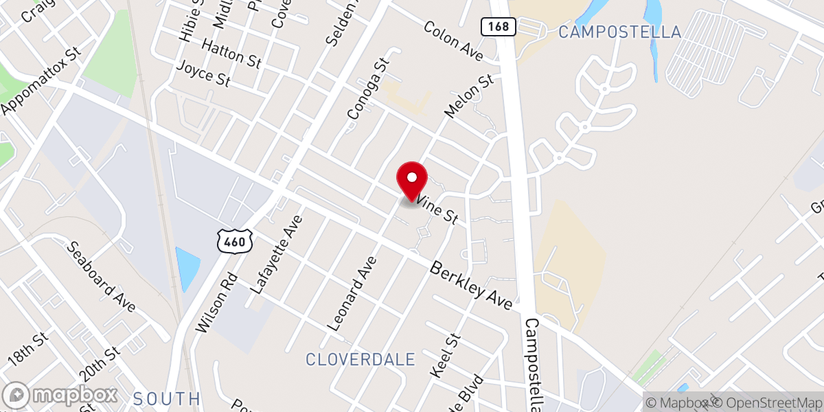 Map showing location of Saint Thomas AME Zion Church