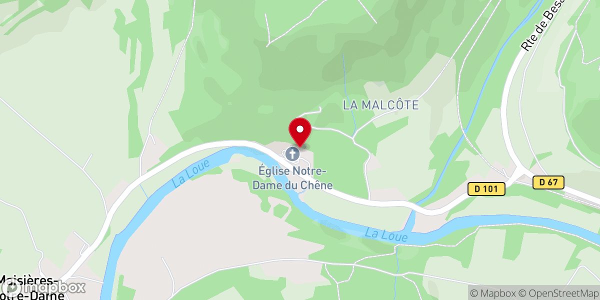 Map showing location of Pèlerinage de Notre-Dame-du-Chêne de Scey-Maisières