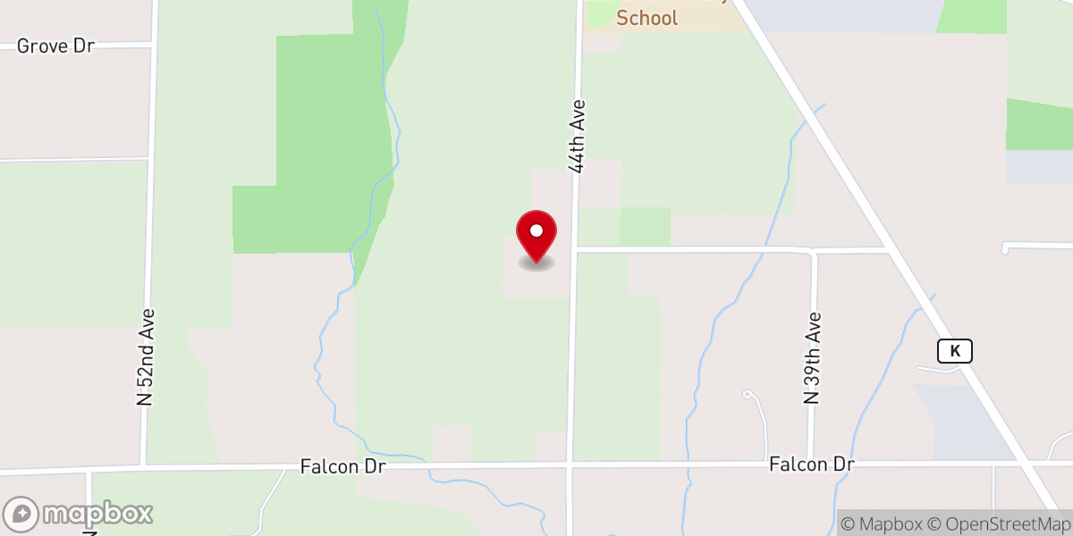 Map showing location of St. John Evangelical Lutheran Church