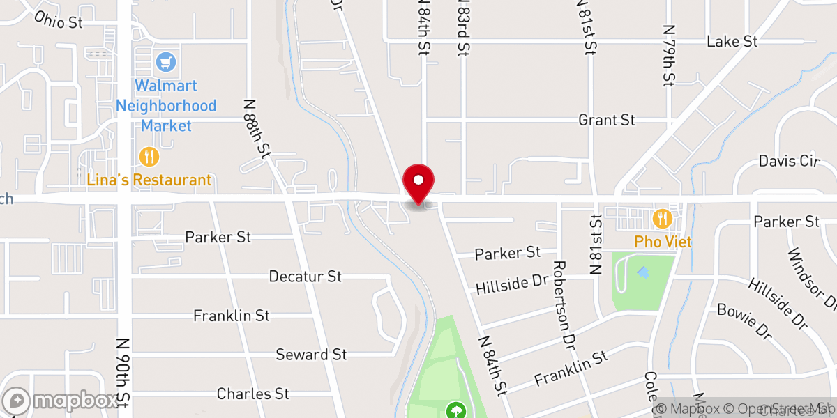 Map showing location of Omaha Chinese Christian Church
