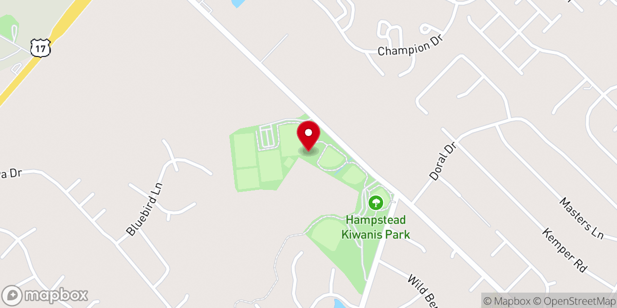 Map showing location of Hampstead Kiwanis Park