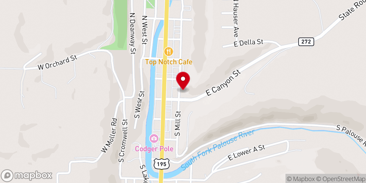 Map showing location of Colfax Community Church