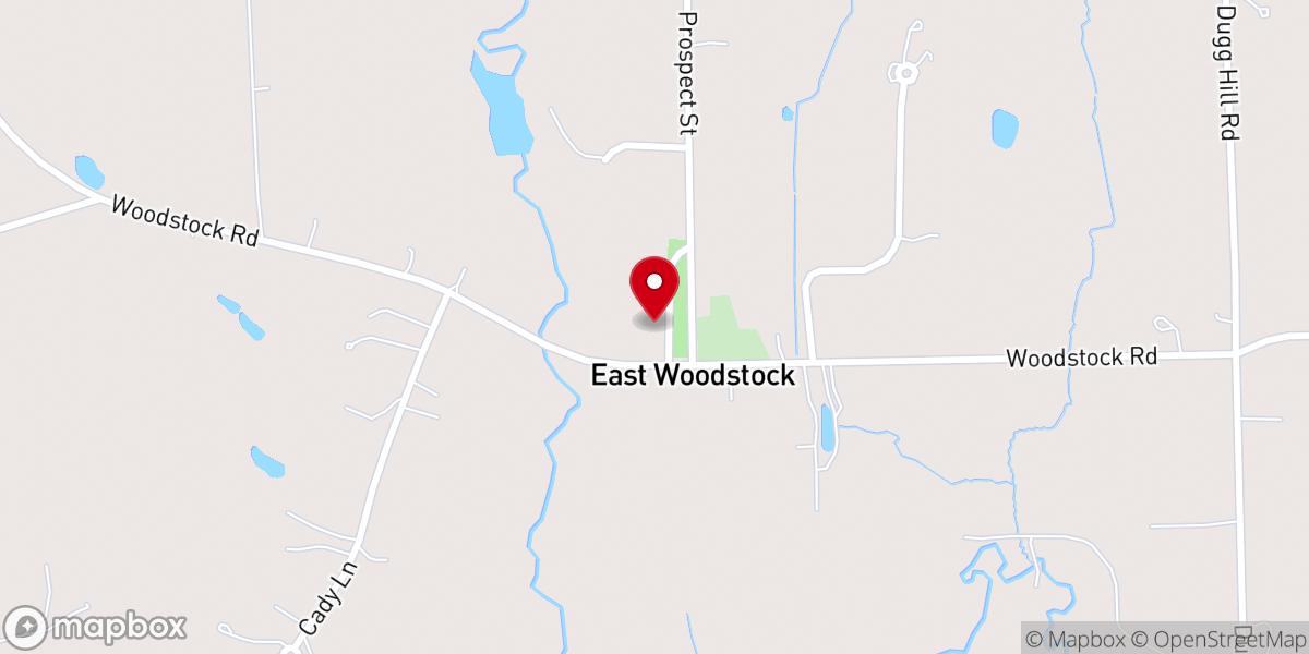 Map showing location of East Woodstock Congregational