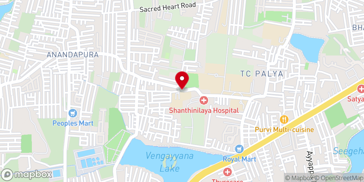 Map showing location of St. Anthony’s Shrine, T C Palya