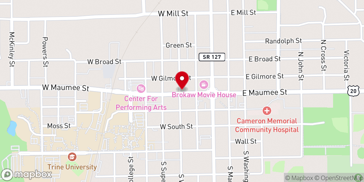 Map showing location of Angola United Methodist Church