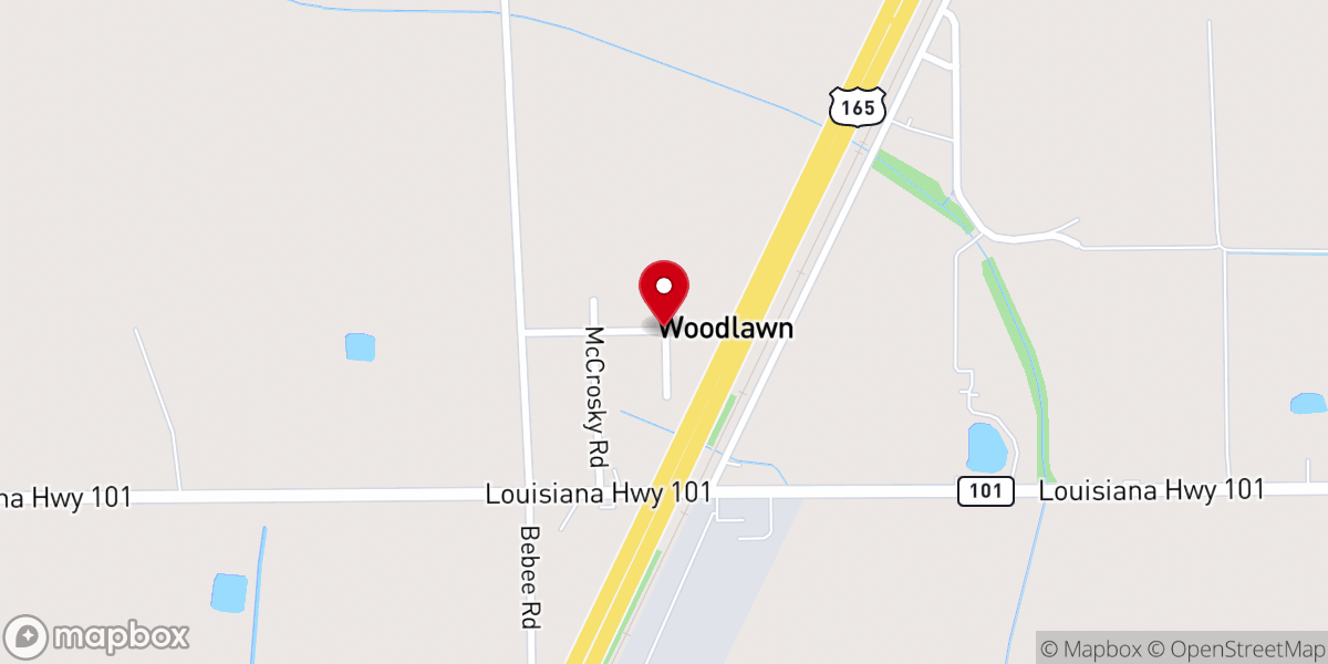 Map showing location of Woodlawn Baptist Church