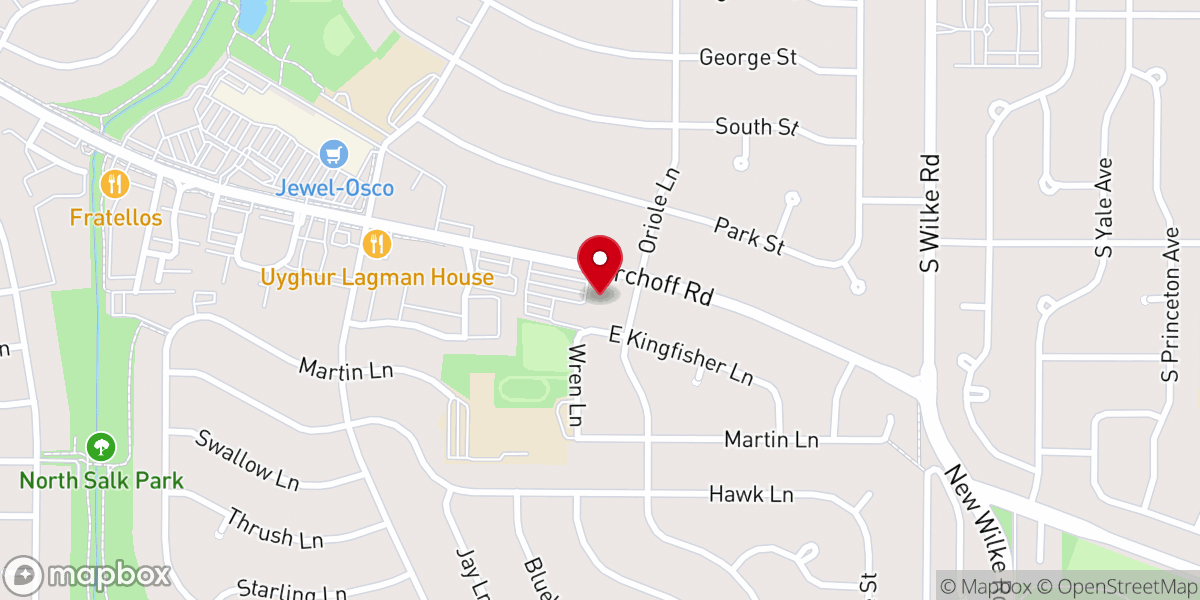 Map showing location of Meadows Baptist Church