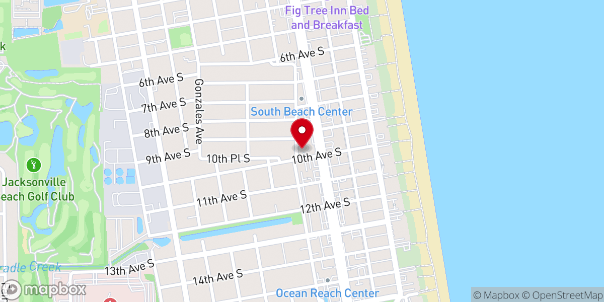 Map showing location of Jacksonville Beach First Assembly of God