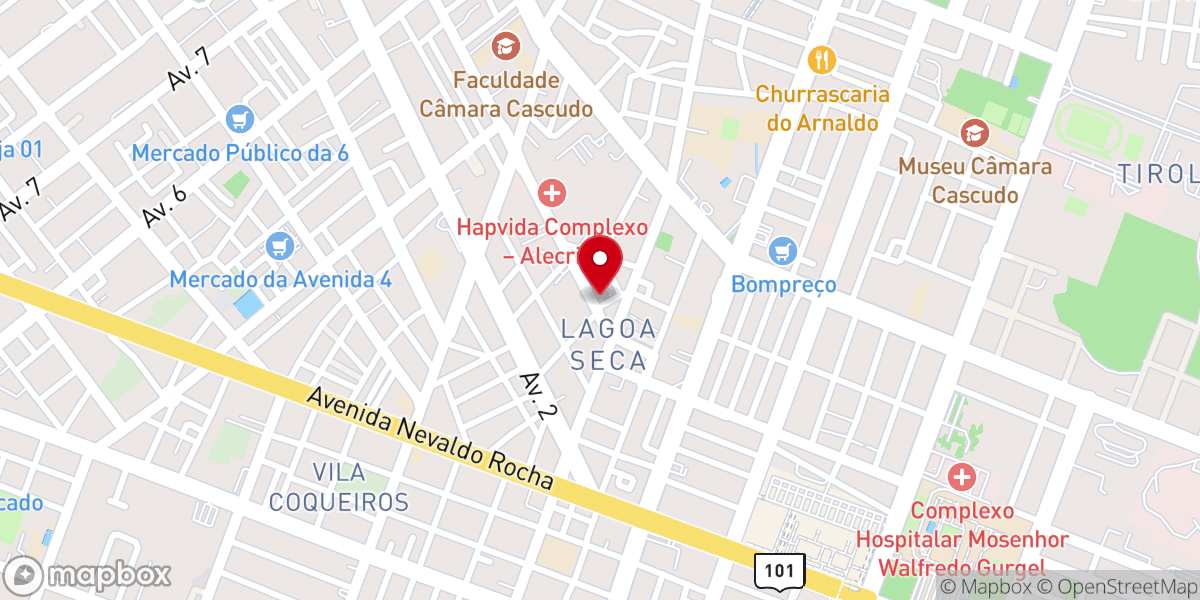 Map showing location of Igreja Batista Filadélfia