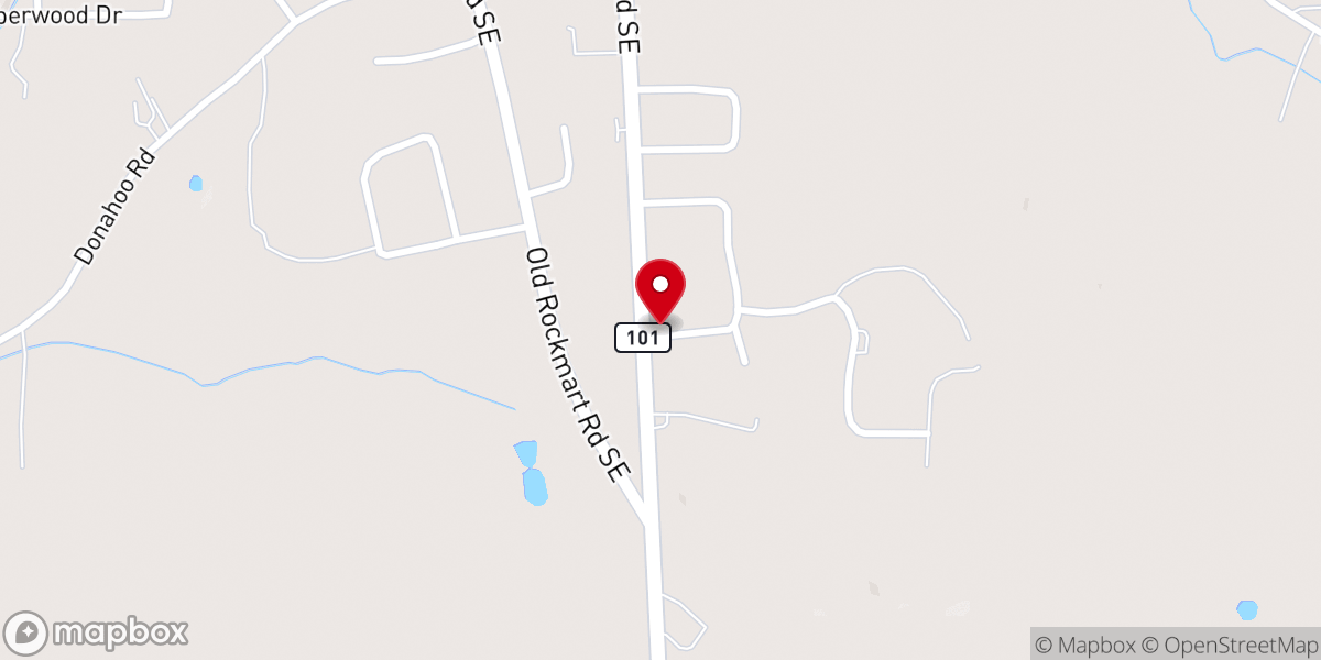 Map showing location of Hillside Fellowship Church