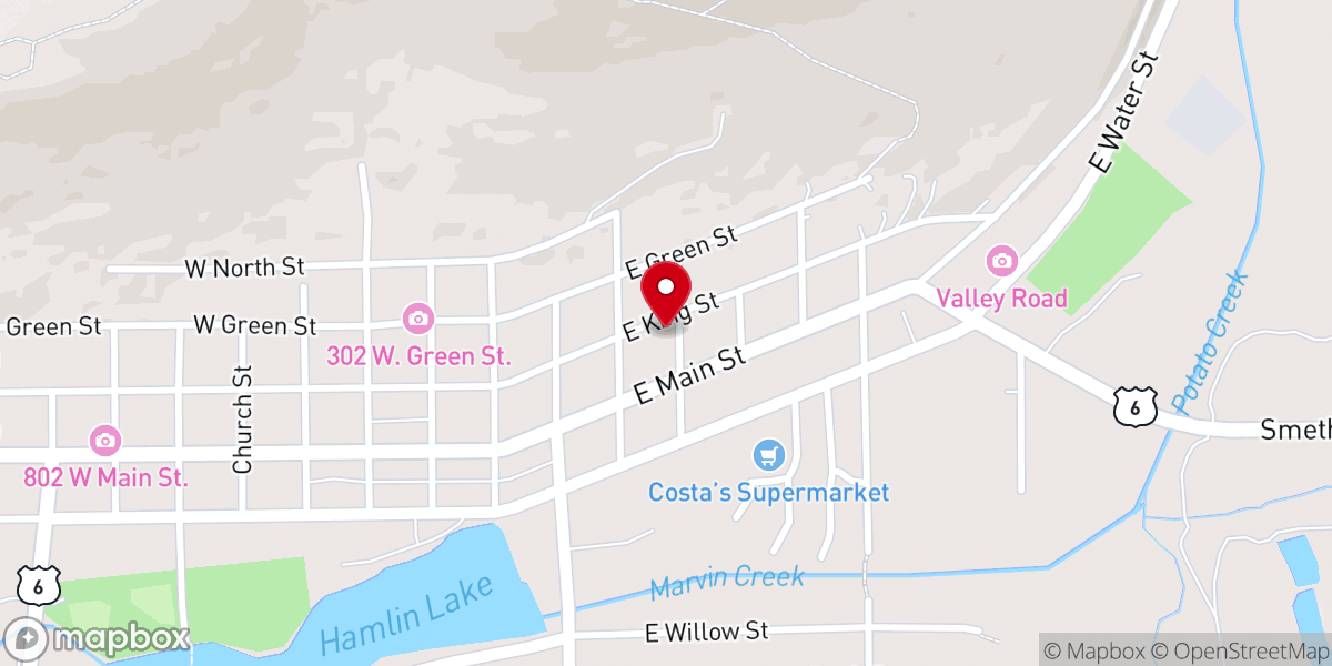 Map showing location of Smethport Free Christian Evangelical Church