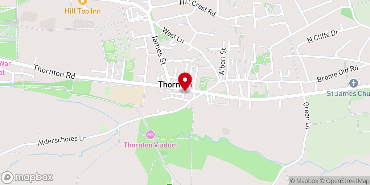 Map showing location of Thornton Methodist Church