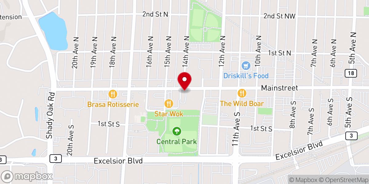 Map showing location of Washburn-McReavy Hopkins Chapel