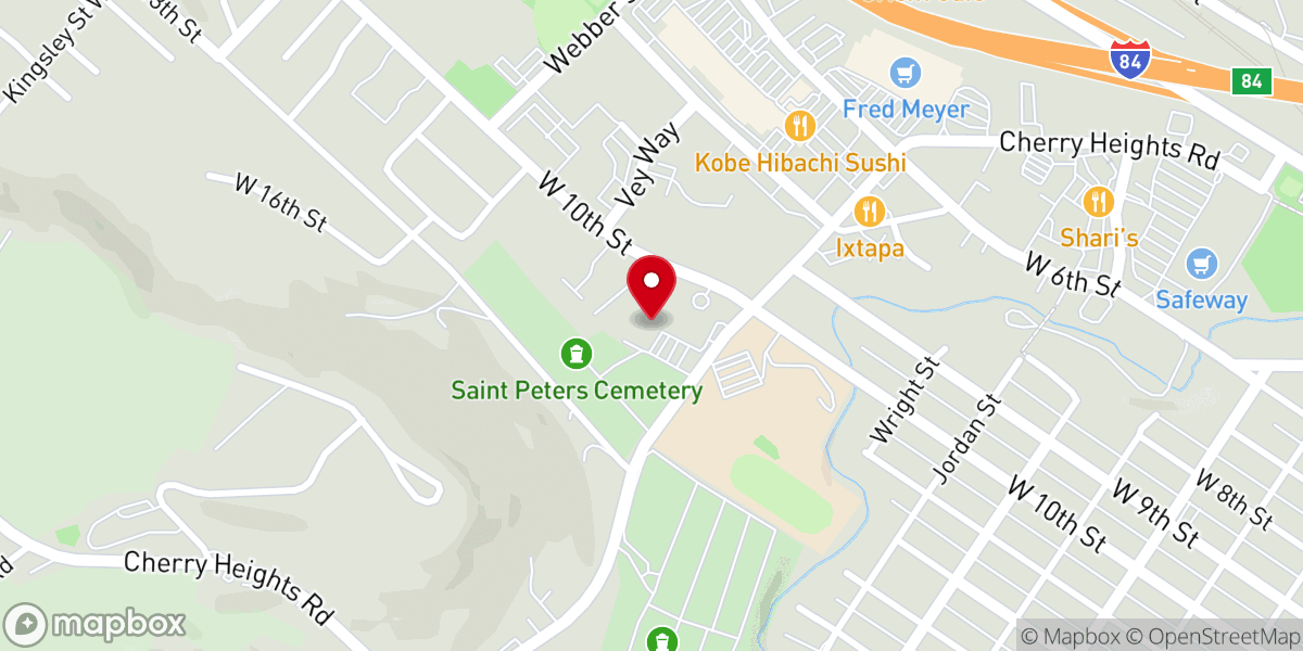 Map showing location of St. Peter's Parish Center