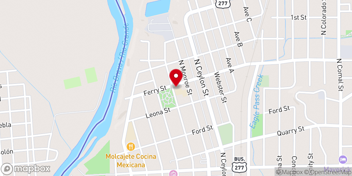 Map showing location of Redeemer Episcopal Church