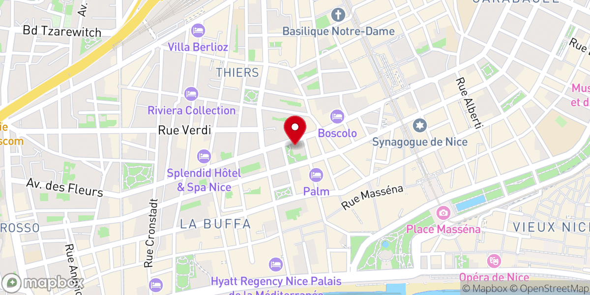 Map showing location of Église Protestante Unie de Nice