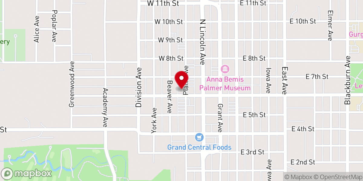 Map showing location of Foursquare Church