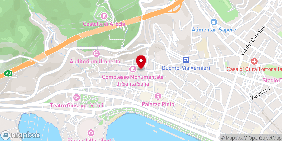 Map showing location of Cappella di San Ludovico