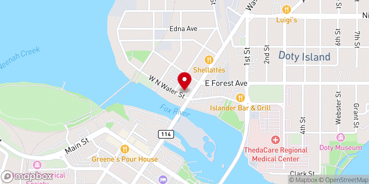 Map showing location of St. Paul Lutheran Church