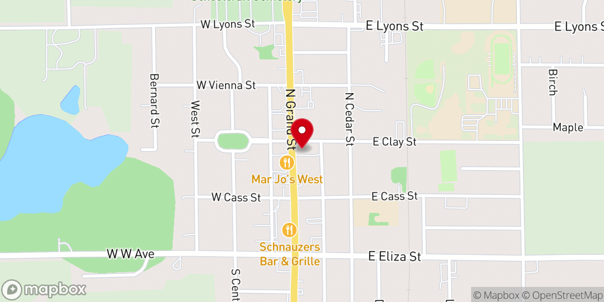 Map showing location of Schoolcraft United Methodist Church