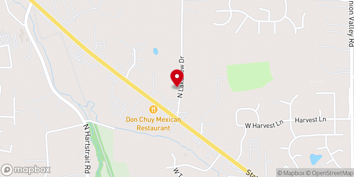 Map showing location of Bloomington Korean Baptist Church