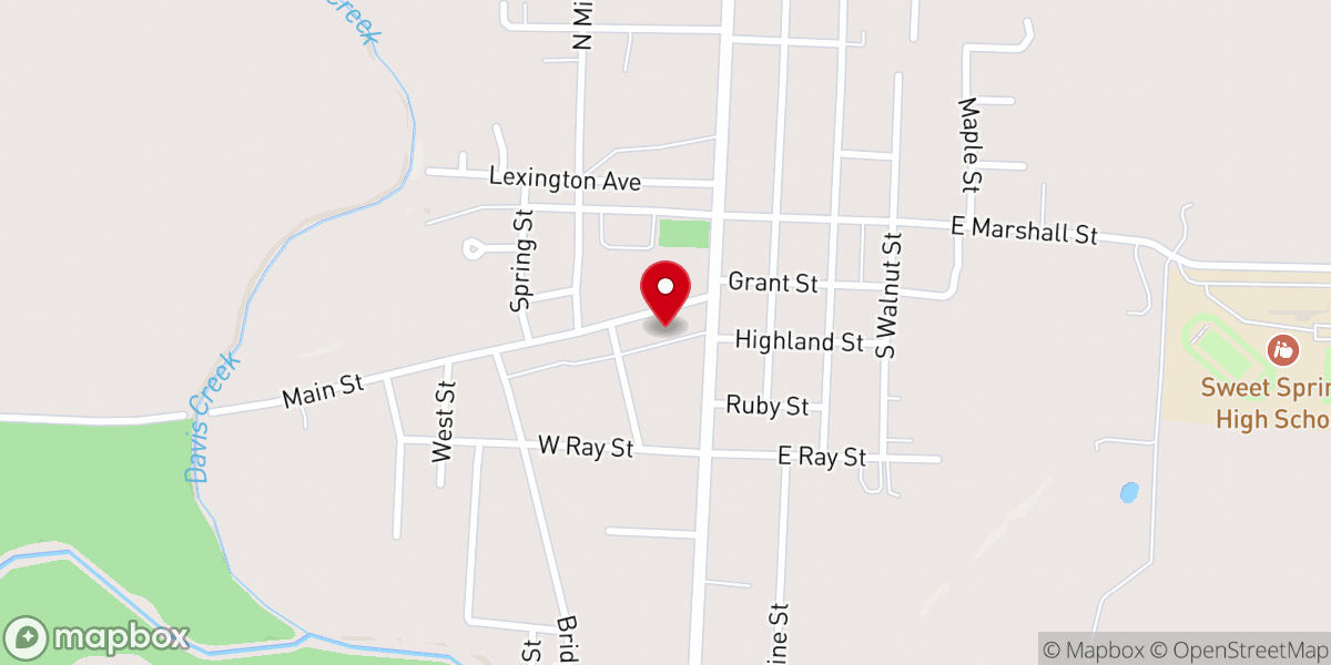 Map showing location of First Baptist Church Of Sweet Springs