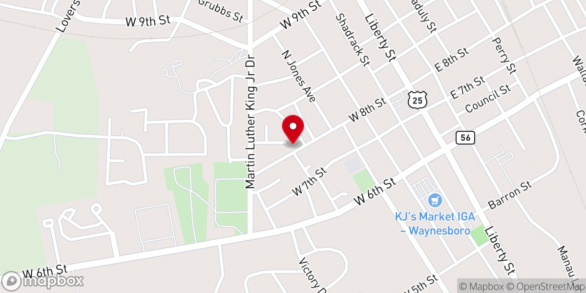 Map showing location of Trinity Temple Church of God