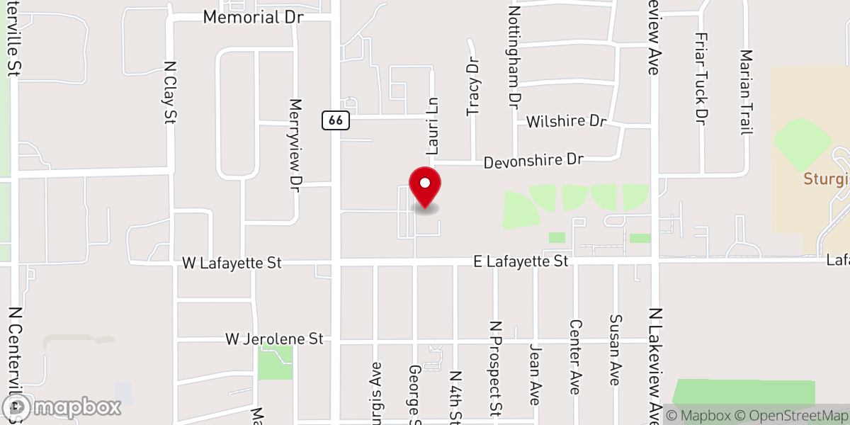 Map showing location of Angie West Ministries Inc
