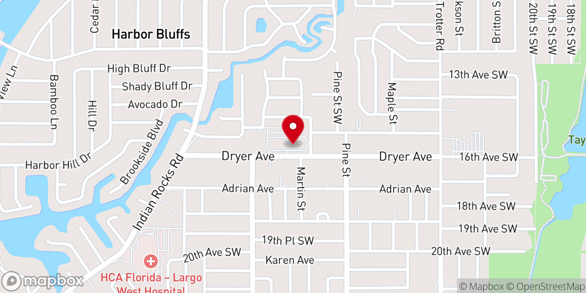 Map showing location of Christ Presbyterian Church