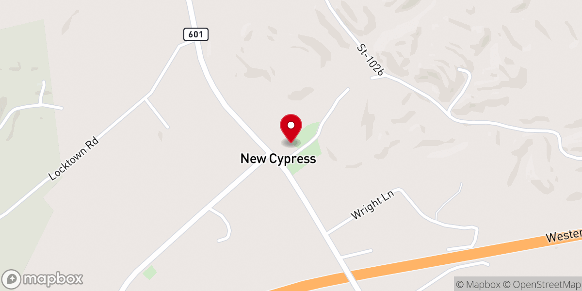 Map showing location of New cypress missionary Baptist Church