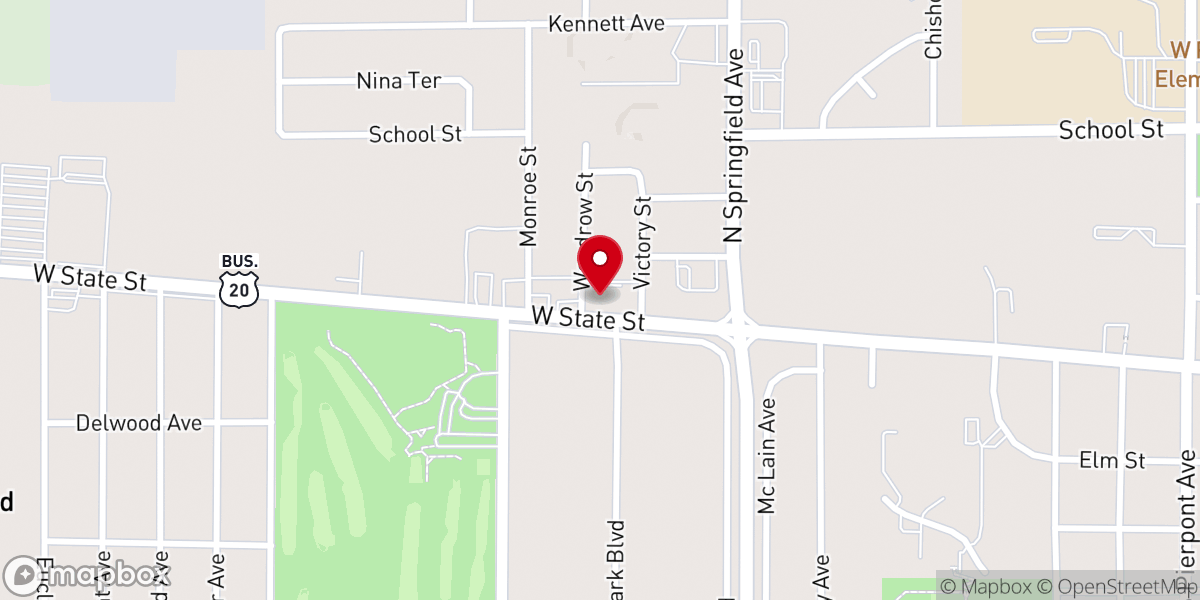 Map showing location of State Street Church of Christ