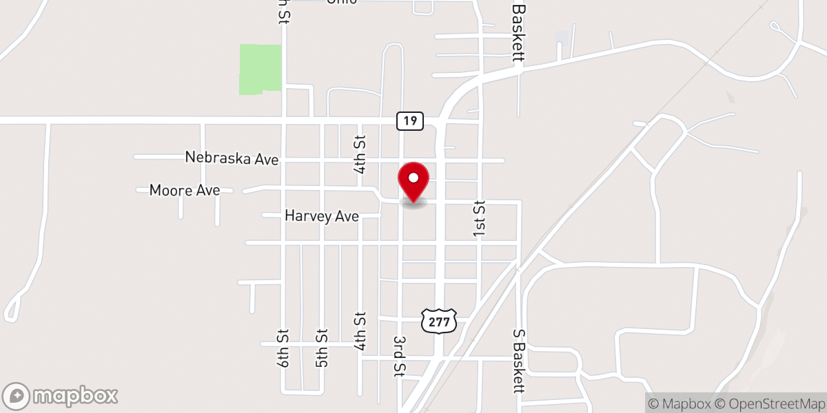 Map showing location of First Baptist Church