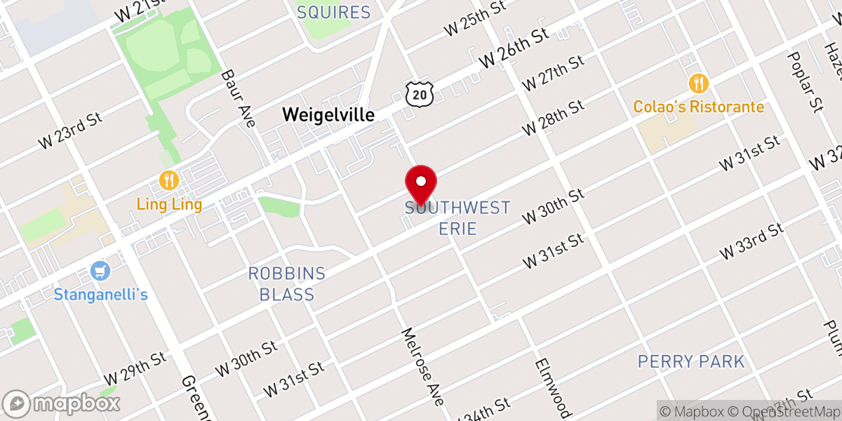 Map showing location of Elmwood Avenue Presbyterian Church