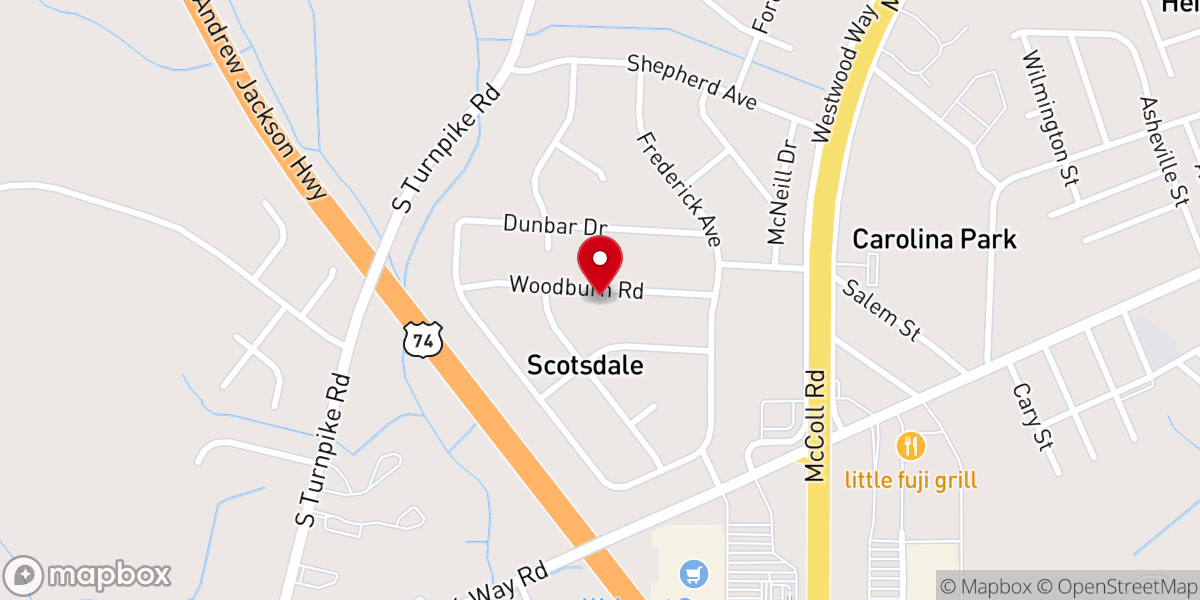 Map showing location of Franklin Chapel AME Zion Church Parsonage